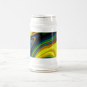 Die Magie des Sommers , Abstrakte 3D-Kunst Bierglas
