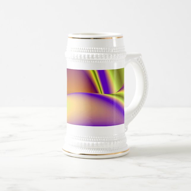 Die Magie des Sommers , Abstrakte 3D-Kunst Bierglas (VorderseiteRechts)