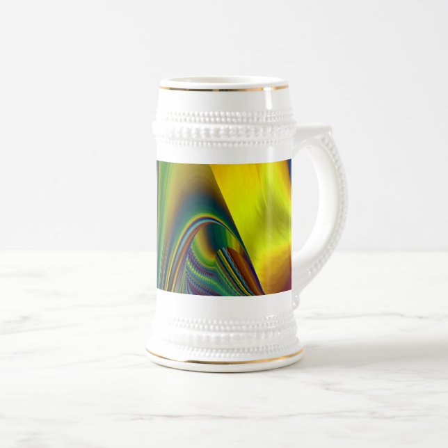 Die Magie des Sommers , Abstrakte 3D-Kunst Bierglas (VorderseiteRechts)