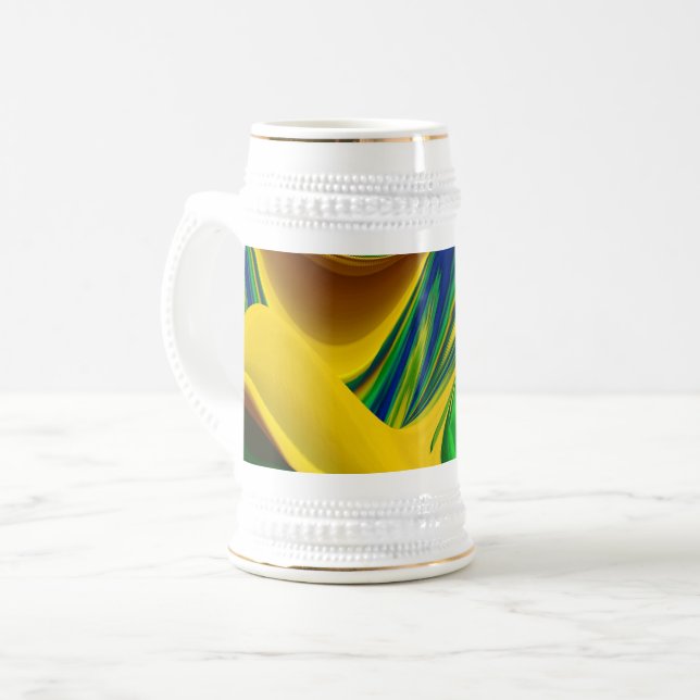 Die Magie des Sommers , Abstrakte 3D-Kunst Bierglas (Vorderseite Links)