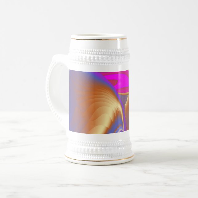 Die Magie des Sommers , Abstrakte 3D-Kunst Bierglas (Vorderseite Links)