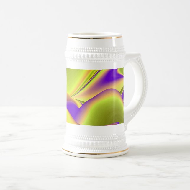 Die Magie des Sommers , Abstrakte 3D-Kunst Bierglas (VorderseiteRechts)