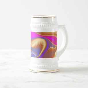Die Magie des Sommers , Abstrakte 3D-Kunst Bierglas