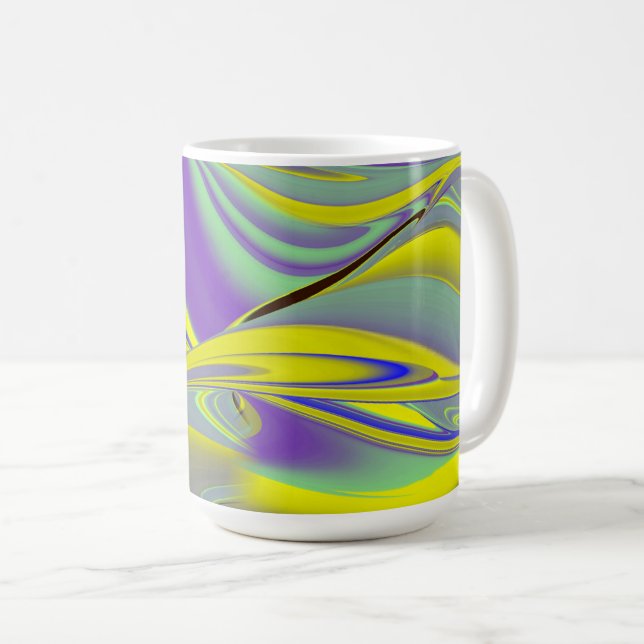 Die Magie des Sommers , Abstrakte 3D-Kunst Kaffeetasse (VorderseiteRechts)