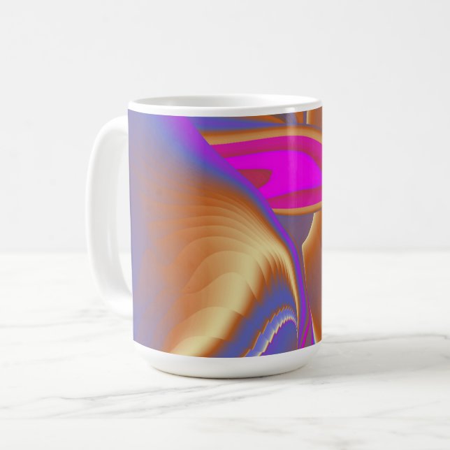 Die Magie des Sommers , Abstrakte 3D-Kunst Kaffeetasse (Vorderseite Links)