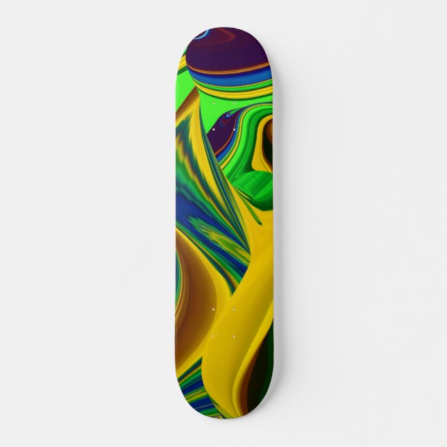 Die Magie des Sommers , Abstrakte 3D-Kunst Skateboard (Vorne)