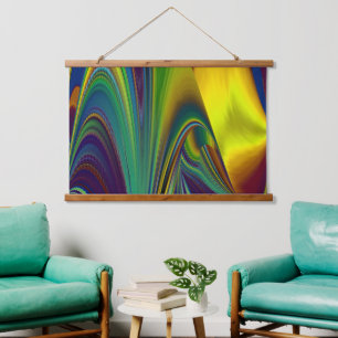 Die Magie des Sommers , Abstrakte 3D-Kunst Wandteppich Mit Holzrahmen