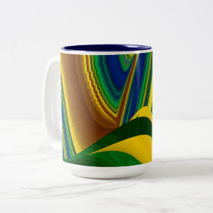 Die Magie des Sommers , Abstrakte 3D-Kunst Zweifarbige Tasse