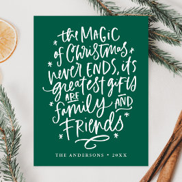 Die Magie des Weihnachts-Grünen Non-Foto Feiertagspostkarte