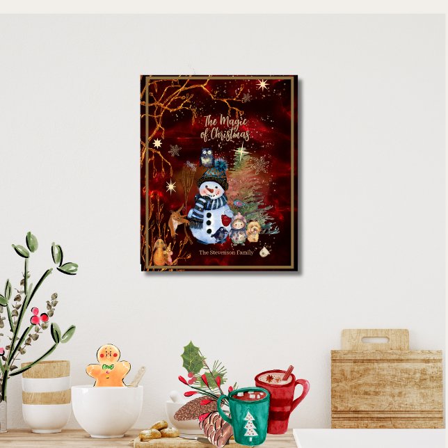 Die Magie des Weihnachtsrotes Poster (The Magic of Christmas Red Poster)