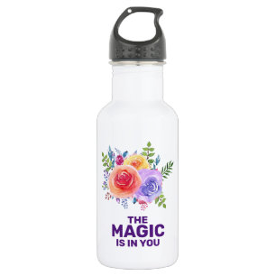 Die Magie steckt in einem inspirierenden Blumendes Edelstahlflasche