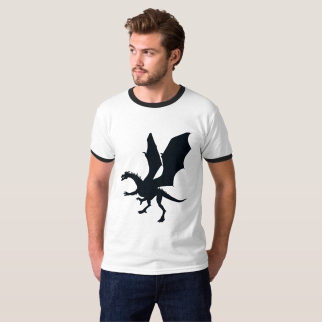 Die Magie verkörpern: Fantasie der Drachen-Silhoue T-Shirt (Vorne ganz)