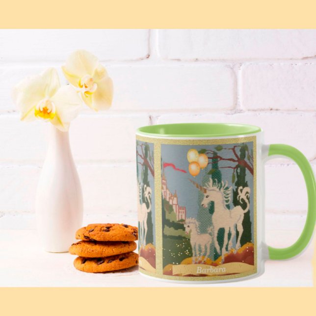 Die Magie von Unicorns - Persönliche Namensnachric Tasse (Von Creator hochgeladen)