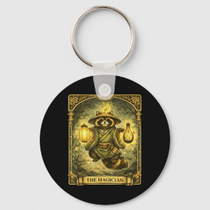 Die Magier Tarotkarte Tanuki Yokai Waschbär Schlüsselanhänger