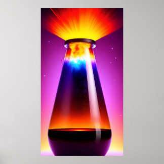 Die magische Flasche | Lavalampe | Gradient | AI Poster