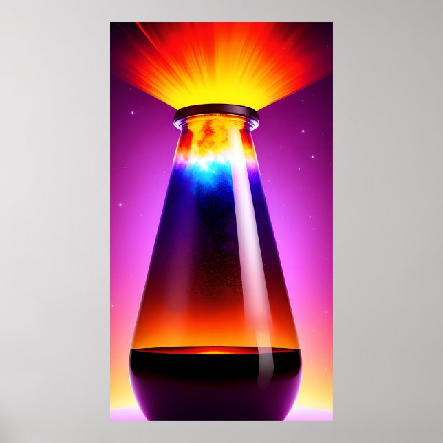 Die magische Flasche | Lavalampe | Gradient | AI Poster (Vorne)