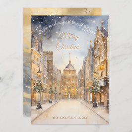 Die magischste Zeit des Jahres Gold Weihnachtskart Feiertagskarte