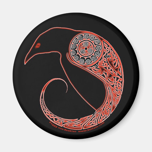 Die Magnete der Morrigan Raven Celtic Knüpfarbeit  (Vorne)