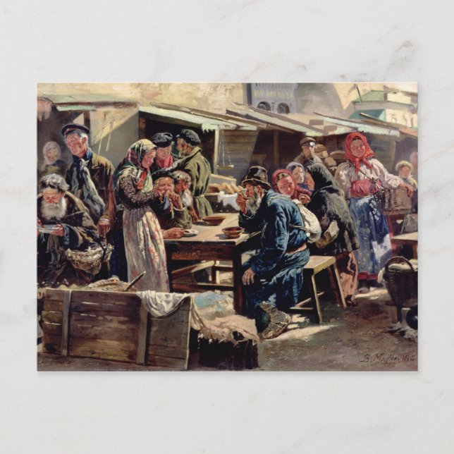 Die Mahlzeit, 1875 Postkarte (Vorderseite)