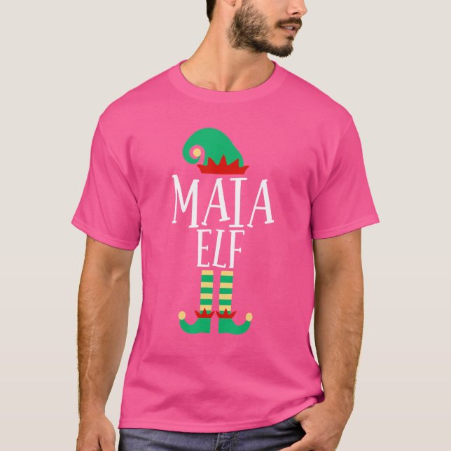 Die Maia Elf Familie passt zu Weihnachten Pajamas T-Shirt (Vorderseite)