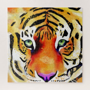 Die Majestät einfangen: Der Blick eines Tigers Puzzle