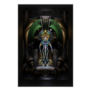 Die Majestät von Trilia Fraktal Fantasy Portrait B Poster