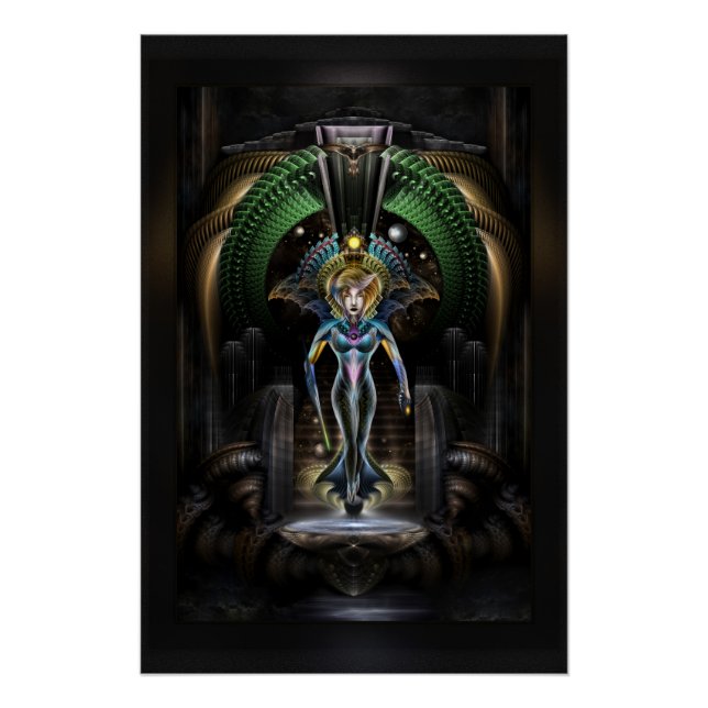 Die Majestät von Trilia Fraktal Fantasy Portrait B Poster (Vorderseite)