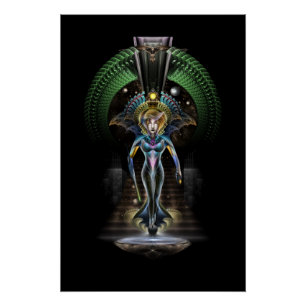 Die Majestät von Trilia Fraktal Fantasy Portrait B Poster