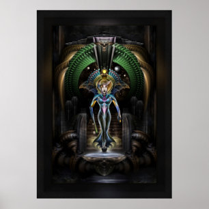 Die Majestät von Trilia Fraktal Fantasy Portrait F Poster