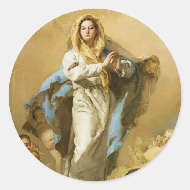 Die makellose Empfängnis von Giovanni B. Tiepolo Runder Aufkleber (Vorderseite)