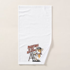 Die Malerei ist so entspannend, Corgi Kunsthandtuc Handtuch