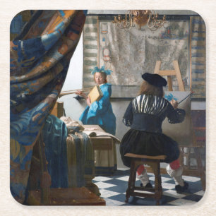 Die Malkunst Johannes Vermeer, 1666-1667 Rechteckiger Pappuntersetzer