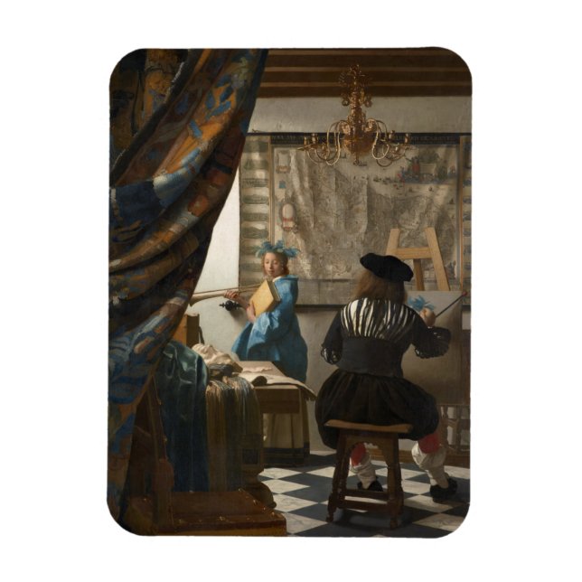 Die Malkunst von Johannes Vermeer Magnet (Vertikal)