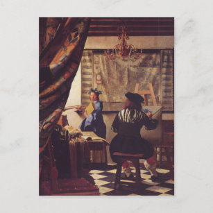 Die Malkunst von Johannes Vermeer Postkarte