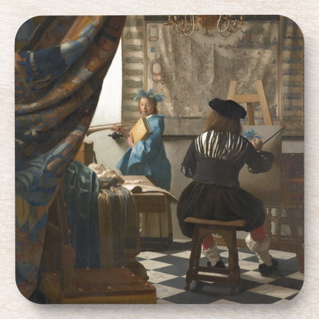 Die Malkunst von Johannes Vermeer Untersetzer (Vorderseite)