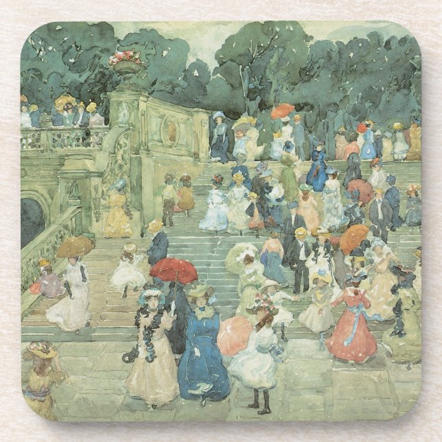 Die Mall, Central Park by Maurice Prendergast Getränkeuntersetzer (Vorderseite)