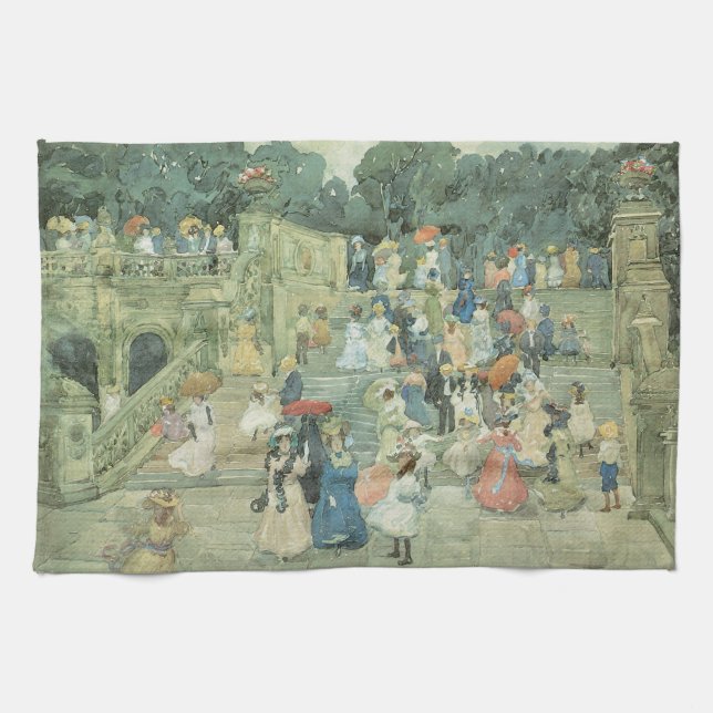 Die Mall, Central Park by Maurice Prendergast Küchentuch (Horizontal)
