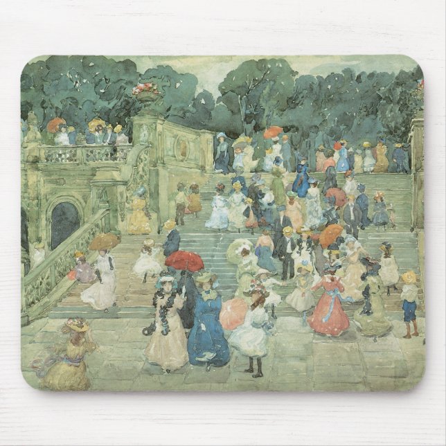 Die Mall, Central Park by Maurice Prendergast Mousepad (Vorne)