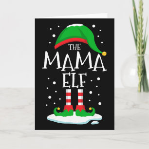 Die Mama-Elf-Weihnachtsfamilie Matching Xmas-Mama Karte