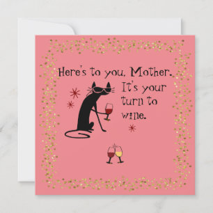 Die Mama steht vor der Tür für einen Weinpub Feiertagskarte