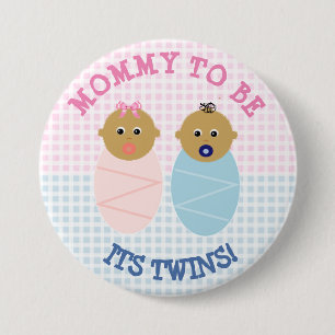 Die Mama, zum Doppeljungen-und Mädchen Babyparty Button