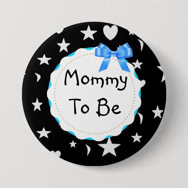 Die Mama, zum Sterne, Monde und Herz zu sein Button (Vorderseite)