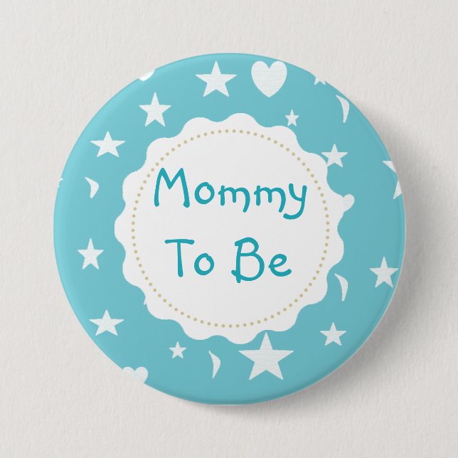 Die Mama, zum Sterne, Monde und Herz zu sein Button (Vorderseite)