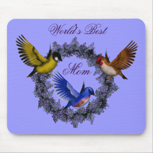 Die Mamma-Vogel-BlumeWreath Mousepad der Welt