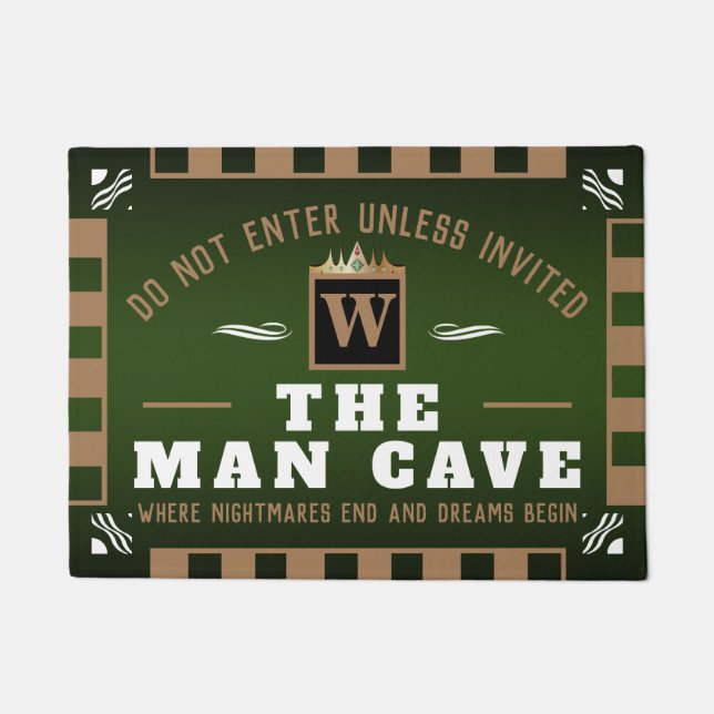Die MAN-HÖHLE - Monogramm (GRÜNE) Fußmatte (Vorderseite)