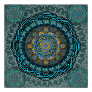 Die Mandala der gyrate psychedelic auges Poster