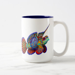 Die Mandarine Dragonet Goby-Fisch-Tasse Zweifarbige Tasse