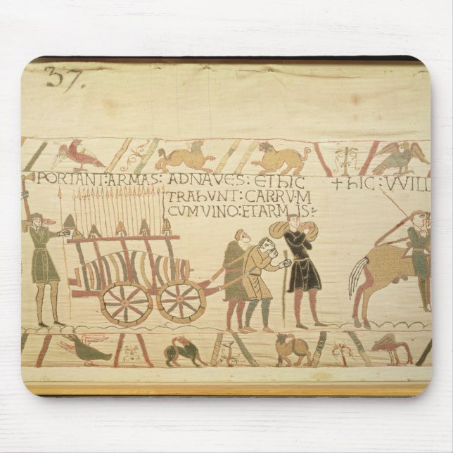 Die Männer, die einen Wagen ziehen, luden mit Wein Mousepad (Vorne)