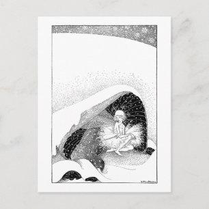 Die märchenhafte Winterpostkarte Postkarte