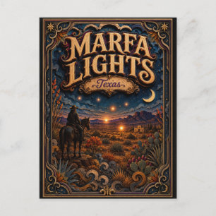 Die Marfa-Lichter Texas Popcut Legends Postkarte